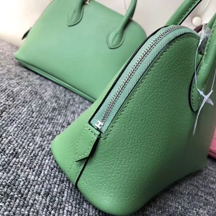 Hermès（爱马仕）Mini Bolide 山羊皮 Chevre 3i 牛油果绿 顶级手缝 小可爱 现货