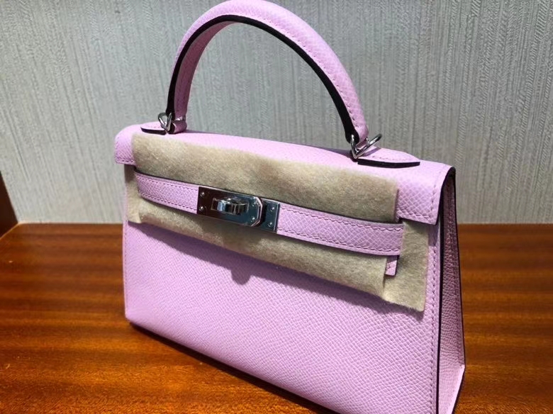 Hermès（爱马仕）Mini kelly ll Epsom 原厂掌纹皮 x9 锦葵紫 银扣 顶级手缝