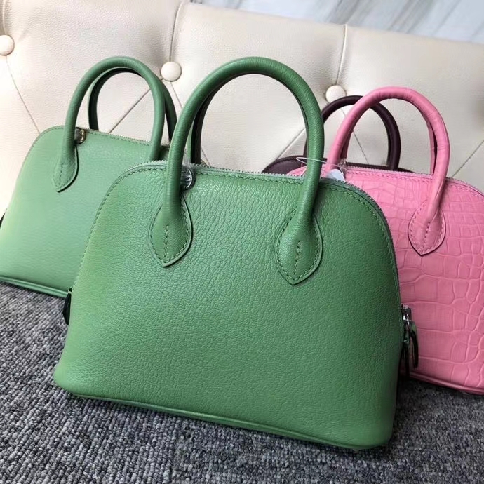 Hermès（爱马仕）Mini Bolide 山羊皮 Chevre 3i 牛油果绿 顶级手缝 小可爱 现货