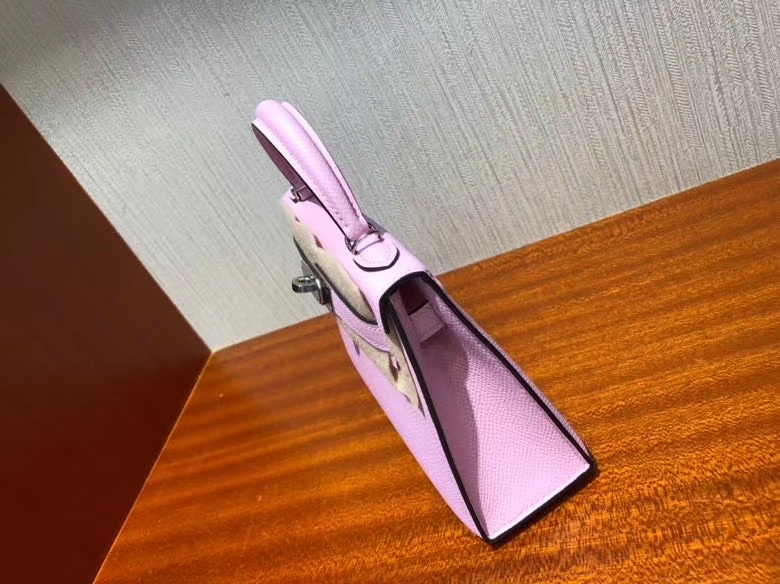 Hermès（爱马仕）Mini kelly ll Epsom 原厂掌纹皮 x9 锦葵紫 银扣 顶级手缝