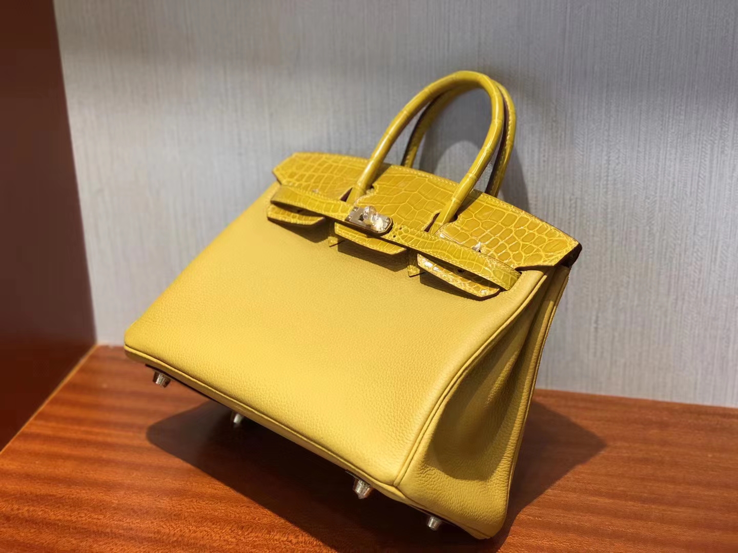 Hermès（爱马仕）Birkin 25cm touch 系列 9D琥珀黄 金扣