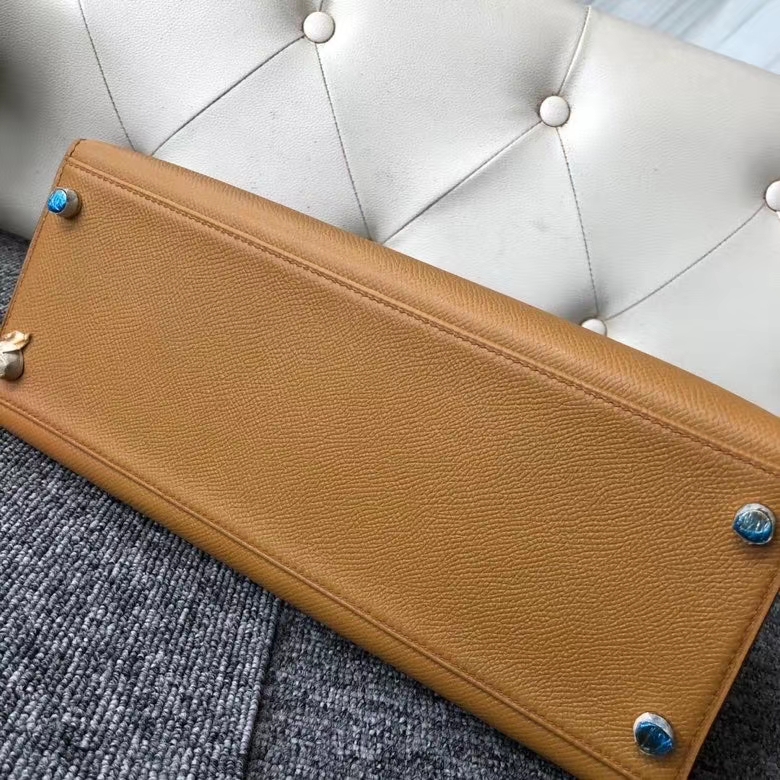 Hermès(爱马仕)kelly 25cm Epsom 原厂掌纹皮 2S 芝麻黄 金扣 顶级手缝 定制-拉尔森鳄鱼皮具定制 - 爱马仕包包官网 Hermès(爱马仕)kelly 25cm Epsom 原厂掌纹皮 2S 芝麻黄 金扣 顶级手缝 定制