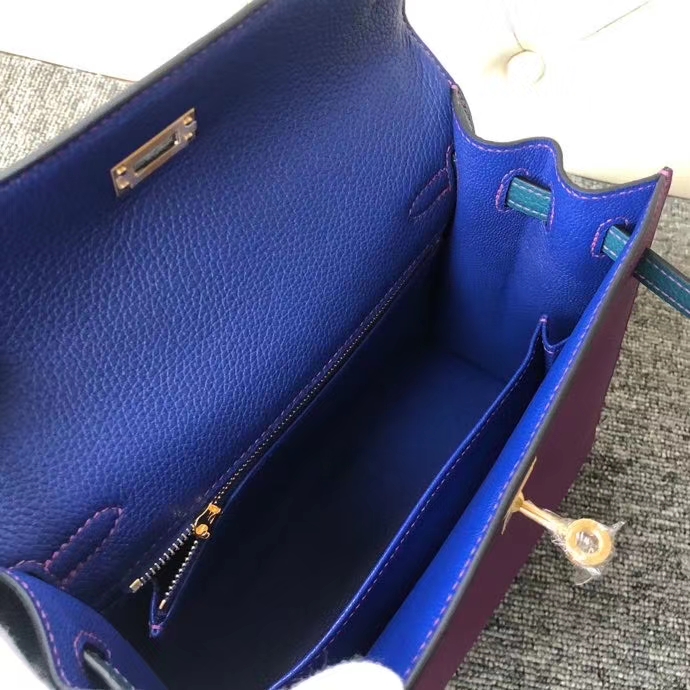 Hermès（爱马仕）kelly 25cm togo 原厂小牛皮 三拼色 金扣 马蹄印 定制