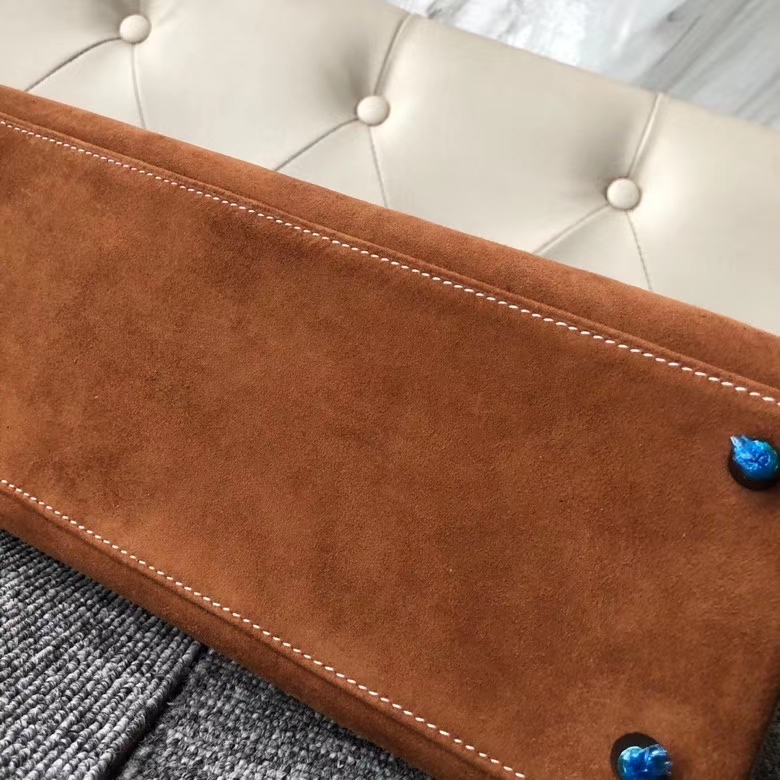 Hermès（爱马仕）Kelly 28cm 麂皮  金棕色 Gold 金扣  顶级手缝 定制