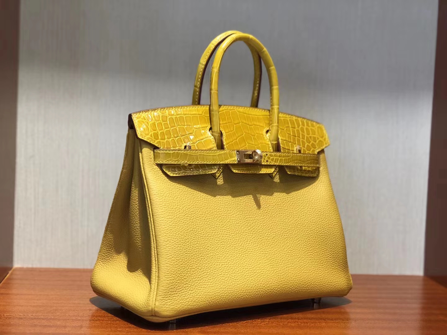 Hermès（爱马仕）Birkin 25cm touch 系列 9D琥珀黄 金扣