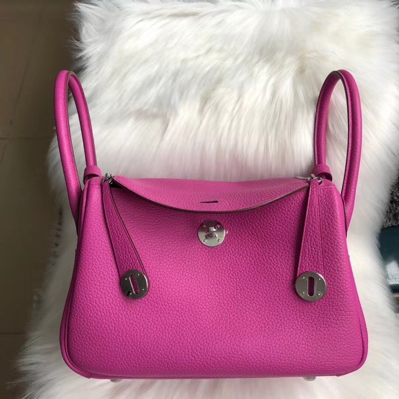 Hermès(爱马仕)Lindy 26cm Tc 皮 9i 玉兰粉 银扣 顶级手缝-拉尔森鳄鱼皮具定制 - 爱马仕包包官网 Hermès(爱马仕)Lindy 26cm Tc 皮 9i 玉兰粉 银扣 顶级手缝