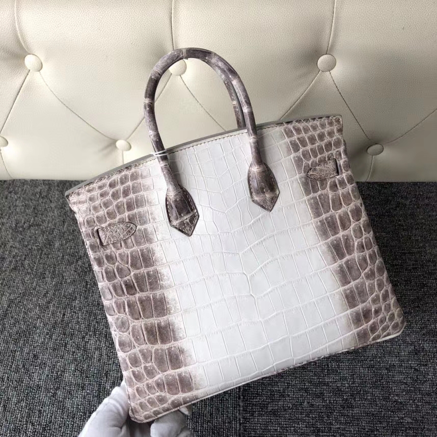 Hermès(爱马仕)Birkin 25cm Himalaya 喜马拉雅 银扣 顶级手缝 包中皇后 超美 品相完美-拉尔森鳄鱼皮具定制 - 爱马仕包包官网 Hermès(爱马仕)Birkin 25cm Himalaya 喜马拉雅 银扣 顶级手缝 包中皇后 超美 品相完美