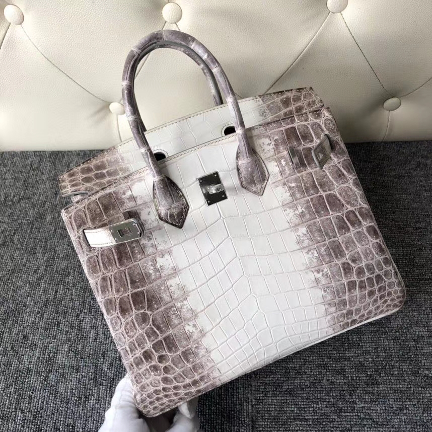 Hermès(爱马仕)Birkin 25cm Himalaya 喜马拉雅 银扣 顶级手缝 包中皇后 超美 品相完美-拉尔森鳄鱼皮具定制 - 爱马仕包包官网 Hermès(爱马仕)Birkin 25cm Himalaya 喜马拉雅 银扣 顶级手缝 包中皇后 超美 品相完美