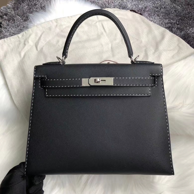 Hermès（爱马仕）Kelly 28cm GM 皮 ck89 黑色 Noir 银扣 顶级手缝 定制