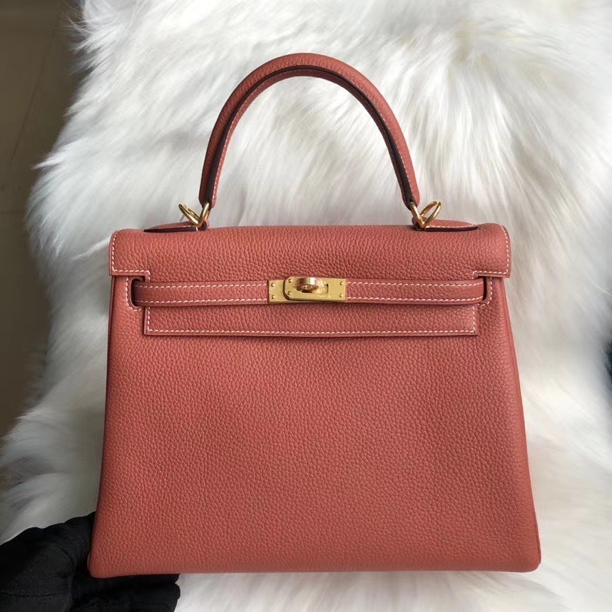 Hermès(爱马仕)Kelly 25cm 原厂小牛皮 togo 4E 枫叶棕 金扣 顶级手缝 超美现货-拉尔森鳄鱼皮具定制 - 爱马仕包包官网 Hermès(爱马仕)Kelly 25cm 原厂小牛皮 togo 4E 枫叶棕 金扣 顶级手缝 超美现货