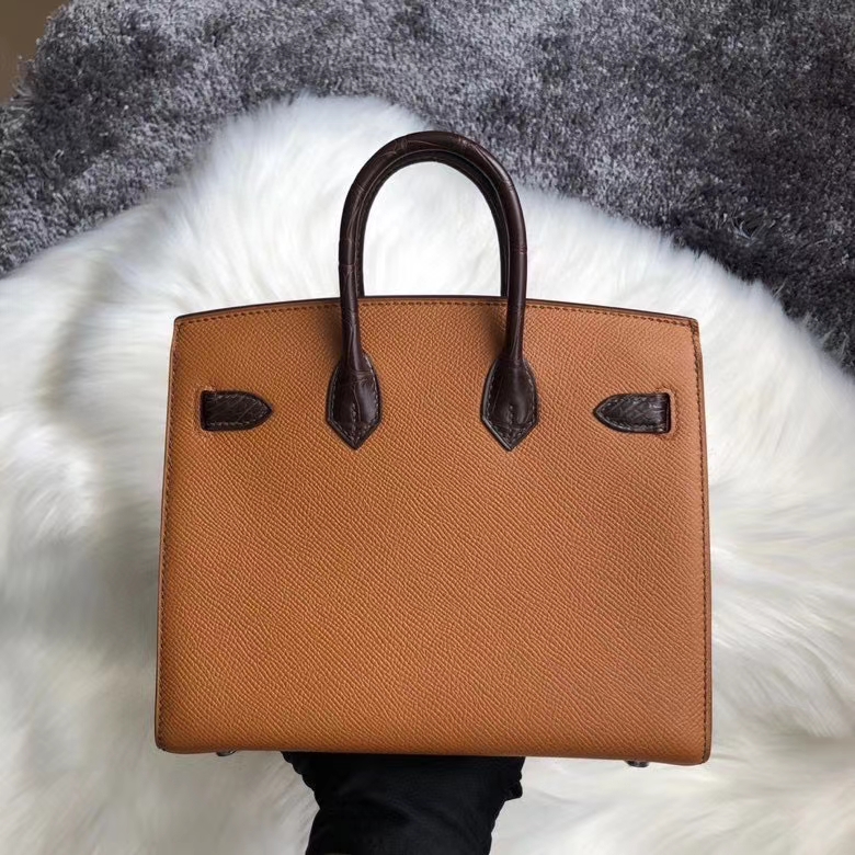 Hermès（爱马仕）Birkin 20cm 棕色 小房子 铂金包 银扣