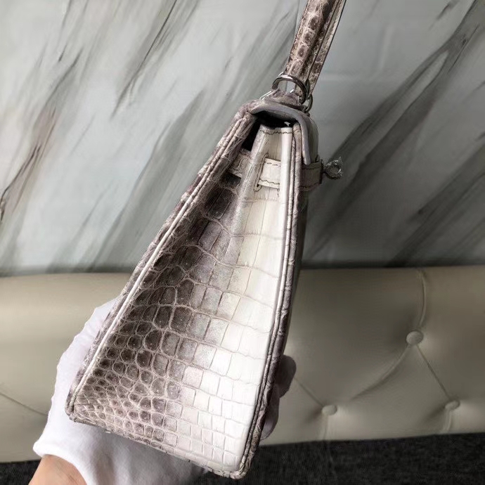 Hermès(爱马仕)Kelly 25cm Himalaya 喜马拉雅 银扣 顶级手缝 品相完美 现货-拉尔森鳄鱼皮具定制 - 爱马仕包包官网 Hermès(爱马仕)Kelly 25cm Himalaya 喜马拉雅 银扣 顶级手缝 品相完美 现货