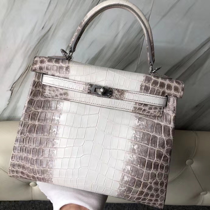 Hermès(爱马仕)Kelly 25cm Himalaya 喜马拉雅 银扣 顶级手缝 品相完美 现货-拉尔森鳄鱼皮具定制 - 爱马仕包包官网 Hermès(爱马仕)Kelly 25cm Himalaya 喜马拉雅 银扣 顶级手缝 品相完美 现货