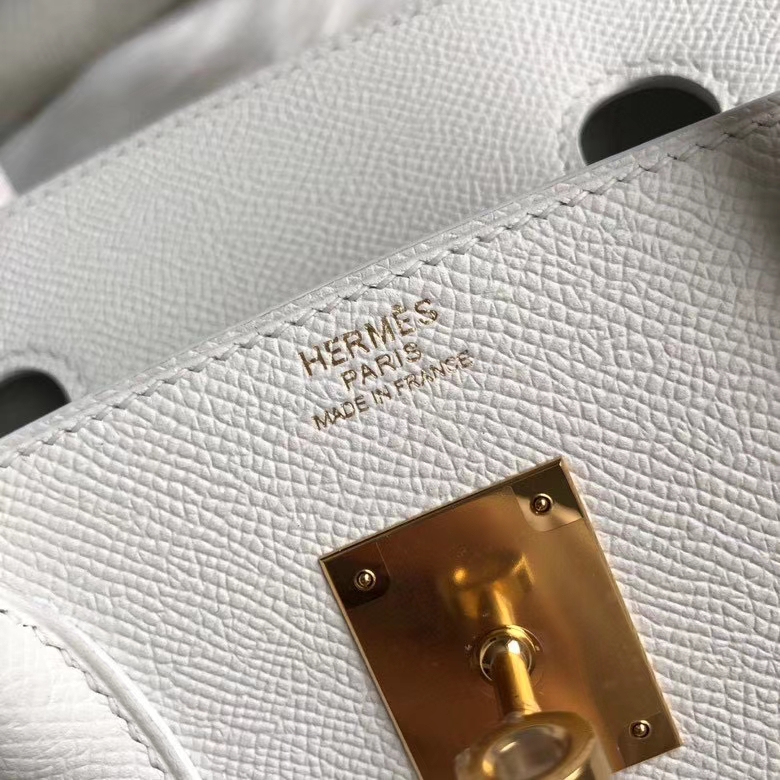 Hermès（爱马仕）Birkin 30cm Epsom 原厂掌纹皮 01 纯白 White  顶级手缝 定制