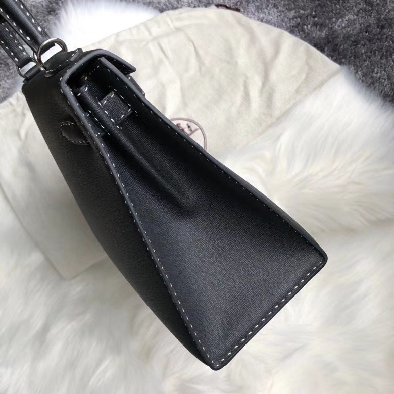 Hermès（爱马仕）Kelly 28cm GM 皮 ck89 黑色 Noir 银扣 顶级手缝 定制