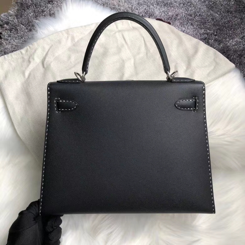 Hermès（爱马仕）Kelly 28cm GM 皮 ck89 黑色 Noir 银扣 顶级手缝 定制
