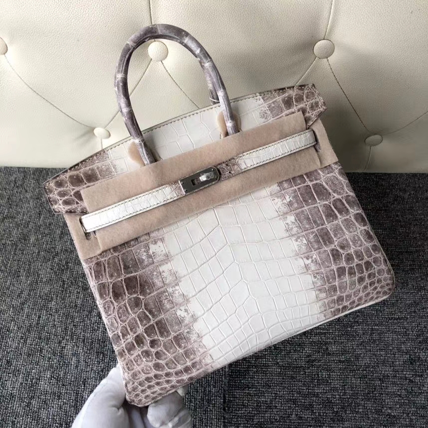 Hermès(爱马仕)Birkin 25cm Himalaya 喜马拉雅 银扣 顶级手缝 包中皇后 超美 品相完美-拉尔森鳄鱼皮具定制 - 爱马仕包包官网 Hermès(爱马仕)Birkin 25cm Himalaya 喜马拉雅 银扣 顶级手缝 包中皇后 超美 品相完美