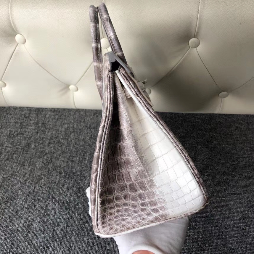 Hermès(爱马仕)Birkin 25cm Himalaya 喜马拉雅 银扣 顶级手缝 包中皇后 超美 品相完美-拉尔森鳄鱼皮具定制 - 爱马仕包包官网 Hermès(爱马仕)Birkin 25cm Himalaya 喜马拉雅 银扣 顶级手缝 包中皇后 超美 品相完美
