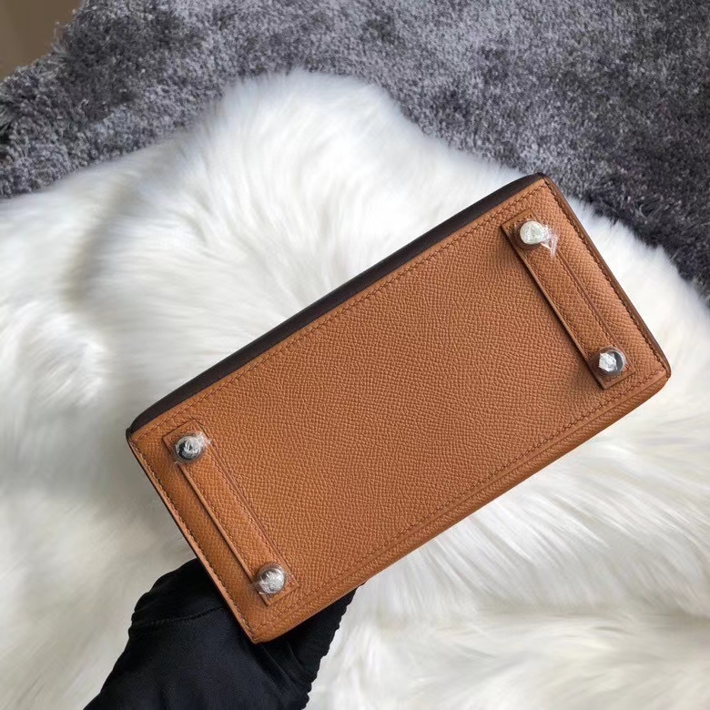 Hermès（爱马仕）Birkin 20cm 棕色 小房子 铂金包 银扣