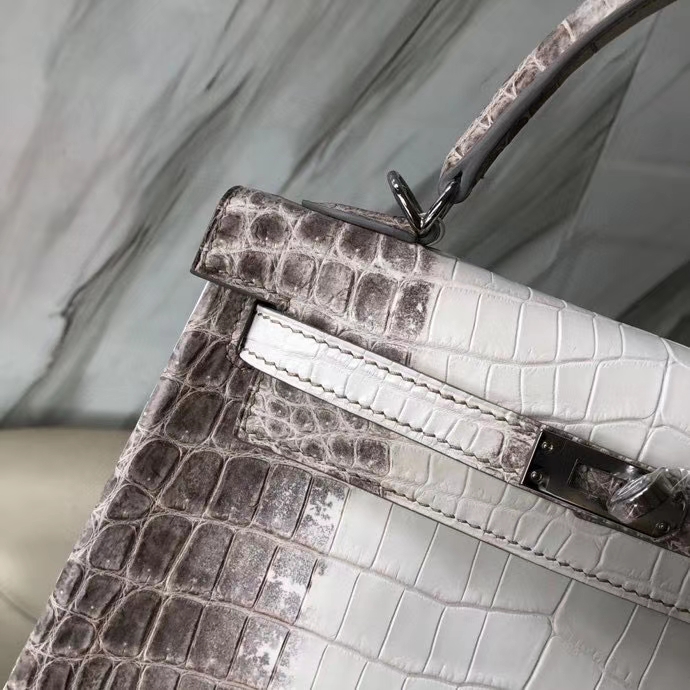 Hermès(爱马仕)Kelly 25cm Himalaya 喜马拉雅 银扣 顶级手缝 品相完美 现货-拉尔森鳄鱼皮具定制 - 爱马仕包包官网 Hermès(爱马仕)Kelly 25cm Himalaya 喜马拉雅 银扣 顶级手缝 品相完美 现货