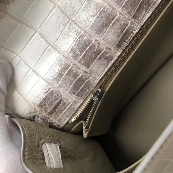 Hermès(爱马仕)Kelly 25cm Himalaya 喜马拉雅 银扣 顶级手缝 品相完美 现货-拉尔森鳄鱼皮具定制 - 爱马仕包包官网 Hermès(爱马仕)Kelly 25cm Himalaya 喜马拉雅 银扣 顶级手缝 品相完美 现货