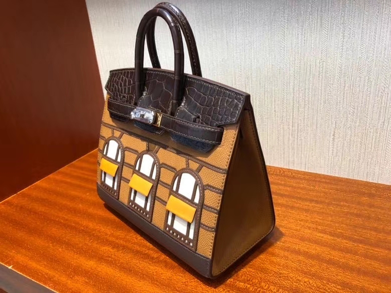 Hermès（爱马仕）Birkin 25cm 小房子 棕色 银扣 顶级手缝 现货