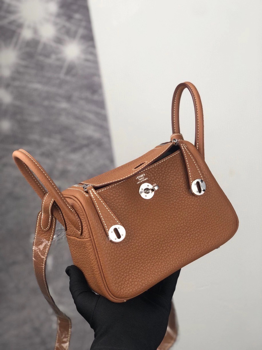 Hermès（爱马仕）Mini lindy ck37 金棕色 Gold 金扣 银扣 顶级手缝 现货