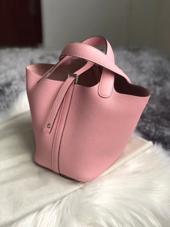 Hermès（爱马仕）Picotin 18cm 3Ｑ粉 rose sakura 银扣 顶级手缝