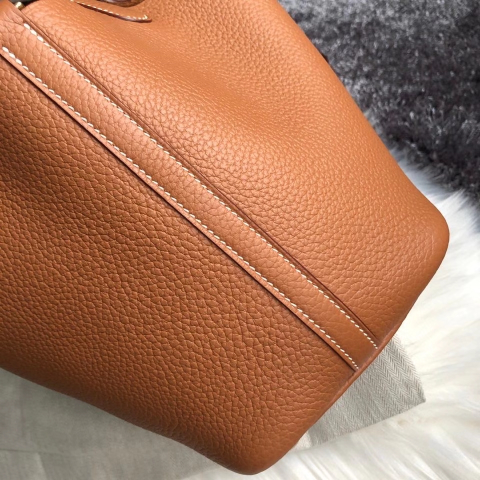 Hermès（爱马仕）Picotin 18cm 原厂御用顶级TC皮  ck37 金棕色 Gold 金扣