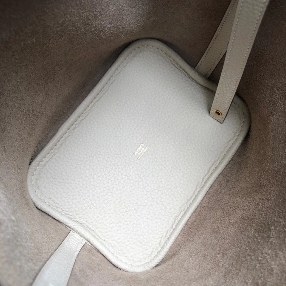 Hermès（爱马仕）Picotin 菜篮包 18cm 原厂御用顶级皮 clememce ck10 奶昔白 Craie 金扣 顶级手缝