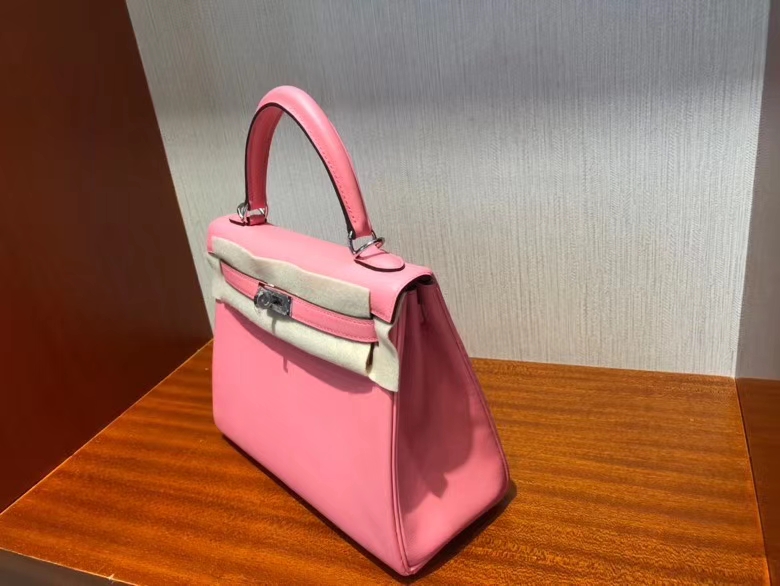 Hermès（爱马仕）Kelly 25cm Swift K4 夏日玫瑰粉 银扣 顶级手缝 粉粉嫩嫩 超美