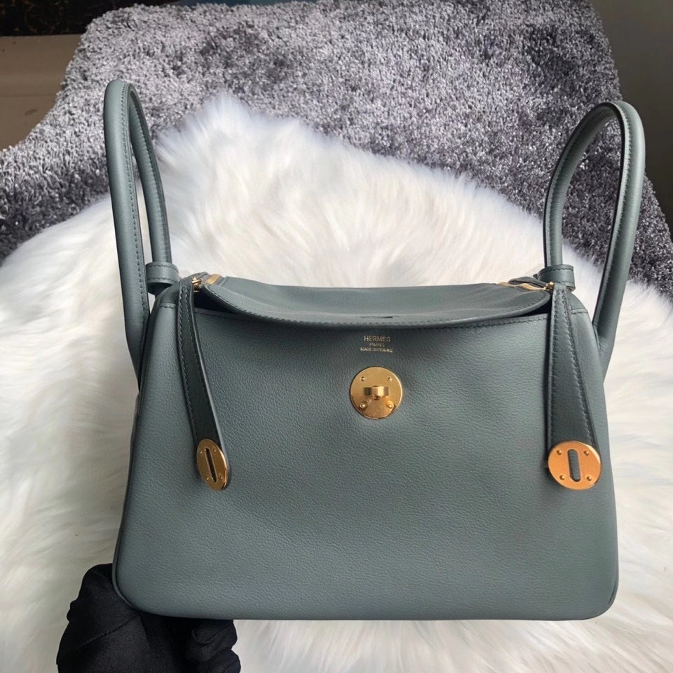 Hermès（爱马仕）Lindy 26cm Evecolor cc63 杏绿色 金扣 顶级手缝