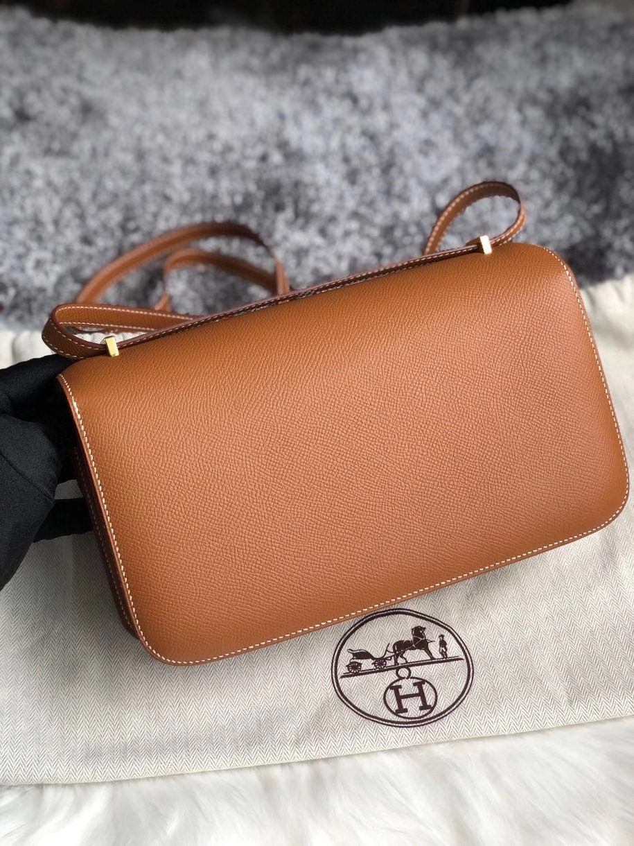 Hermès（爱马仕）Constance 26cm Epsom 原厂掌纹皮 ck37 金棕色 Gold 金扣 顶级手缝