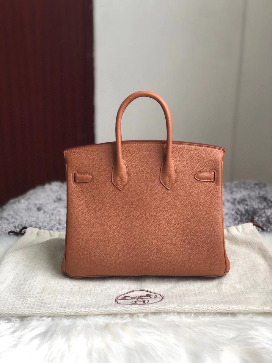 Hermès（爱马仕）Birkin 25cm 原厂小牛皮 ck37金棕色 拼双杠琥珀黄 银扣 顶级手缝 超美
