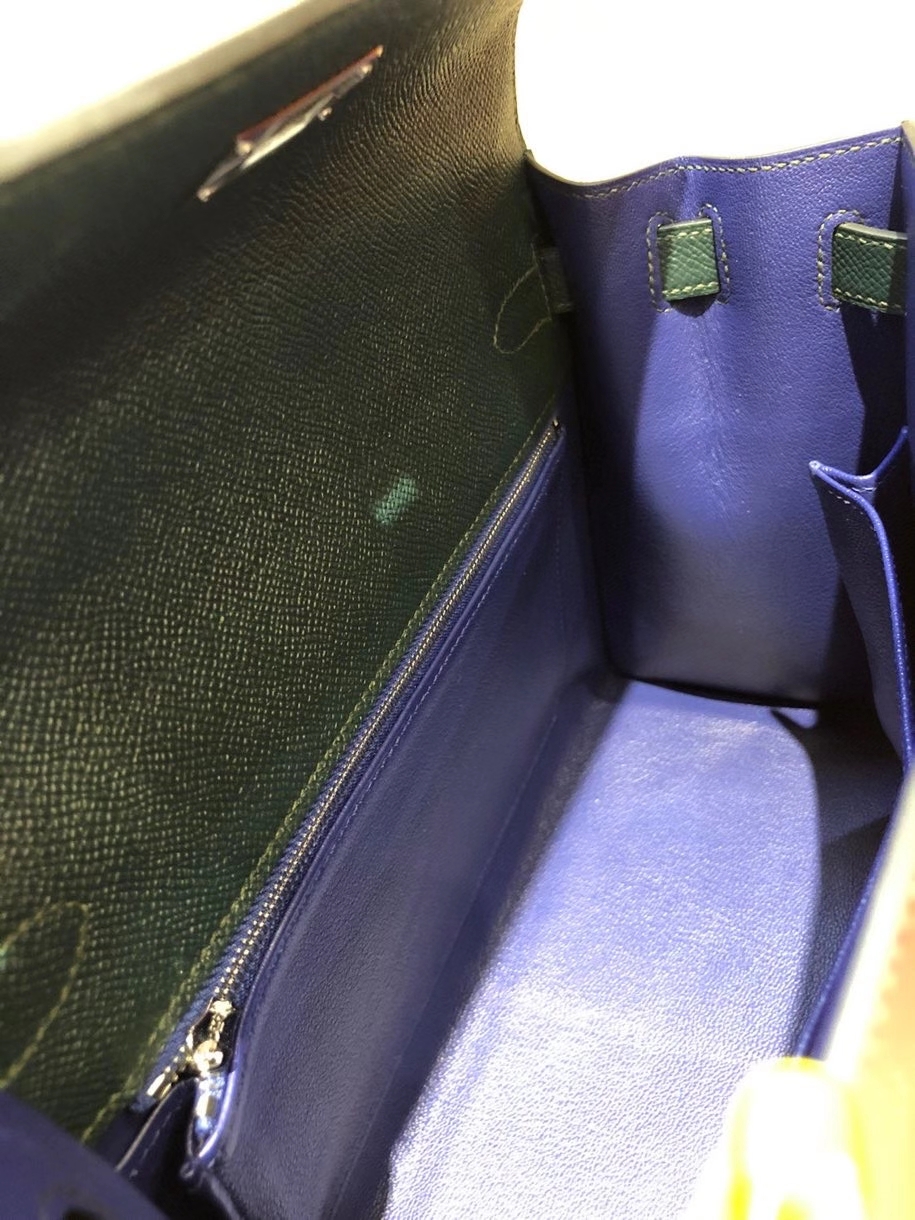 Hermès（爱马仕）Kelly 28cm Epsom字母包 “H” 6O 柏树绿  银扣 顶级手缝 现货