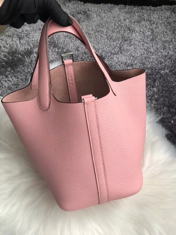 Hermès(爱马仕)Picotin 18cm 3Q粉 rose sakura 银扣 顶级手缝-拉尔森鳄鱼皮具定制 - 爱马仕包包官网 Hermès(爱马仕)Picotin 18cm 3Q粉 rose sakura 银扣 顶级手缝