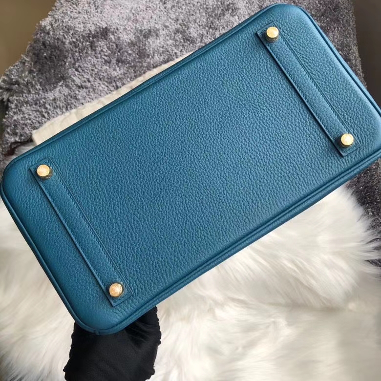 Hermès（爱马仕）Birkin 30cm 原厂小牛皮 togo W0 博斯普鲁斯绿 金扣 顶级手缝