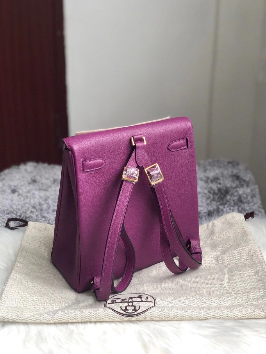 Hermès（爱马仕）Kelly ado evecolor p9 海葵紫 Anemone 金扣 顶级手缝 定制