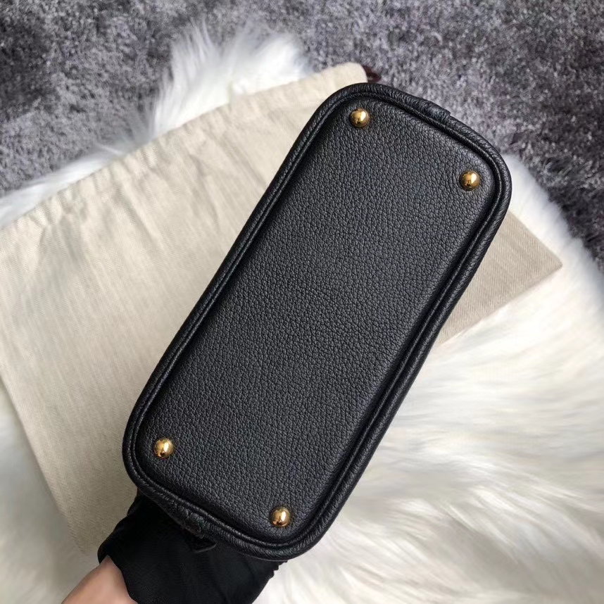 Hermès（爱马仕）Mini Bolide 山羊皮 Chevre ck89 黑色 Noir 金扣 顶级手缝 定制