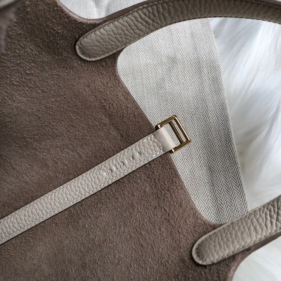 Hermès（爱马仕）Picotin 菜篮包 18cm 原厂御用顶级皮 clememce ck10 奶昔白 Craie 金扣 顶级手缝