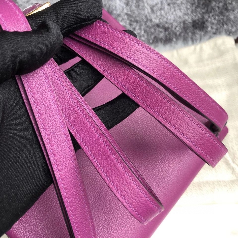 Hermès（爱马仕）Kelly ado evecolor p9 海葵紫 Anemone 金扣 顶级手缝 定制