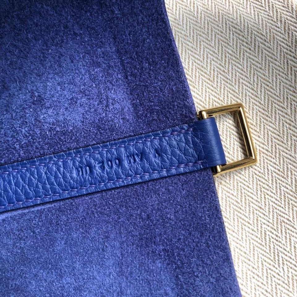 Hermès（爱马仕）Picotin 菜篮包 22cm 原厂御用顶级皮 clememce 7T 电光蓝 金扣 顶级手缝