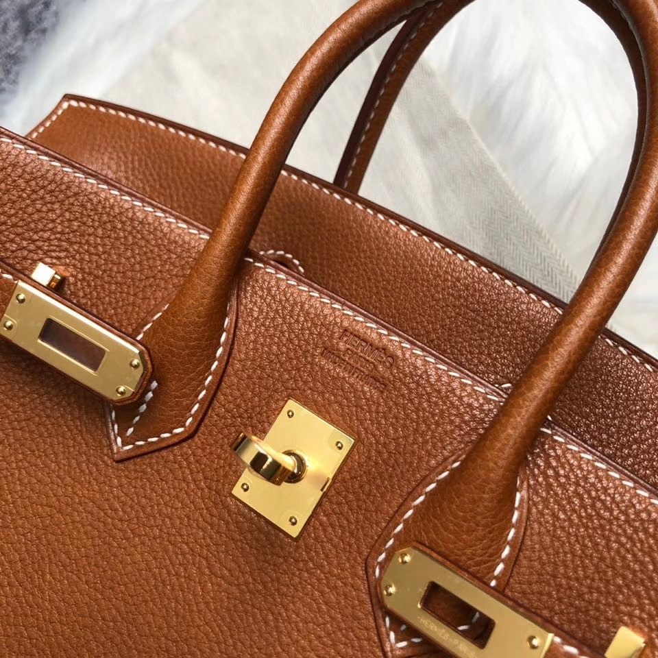 Hermès（爱马仕）Birkin 25cm 颗粒马鞍皮 金棕色 gold 金扣 银扣 顶级手缝 现货