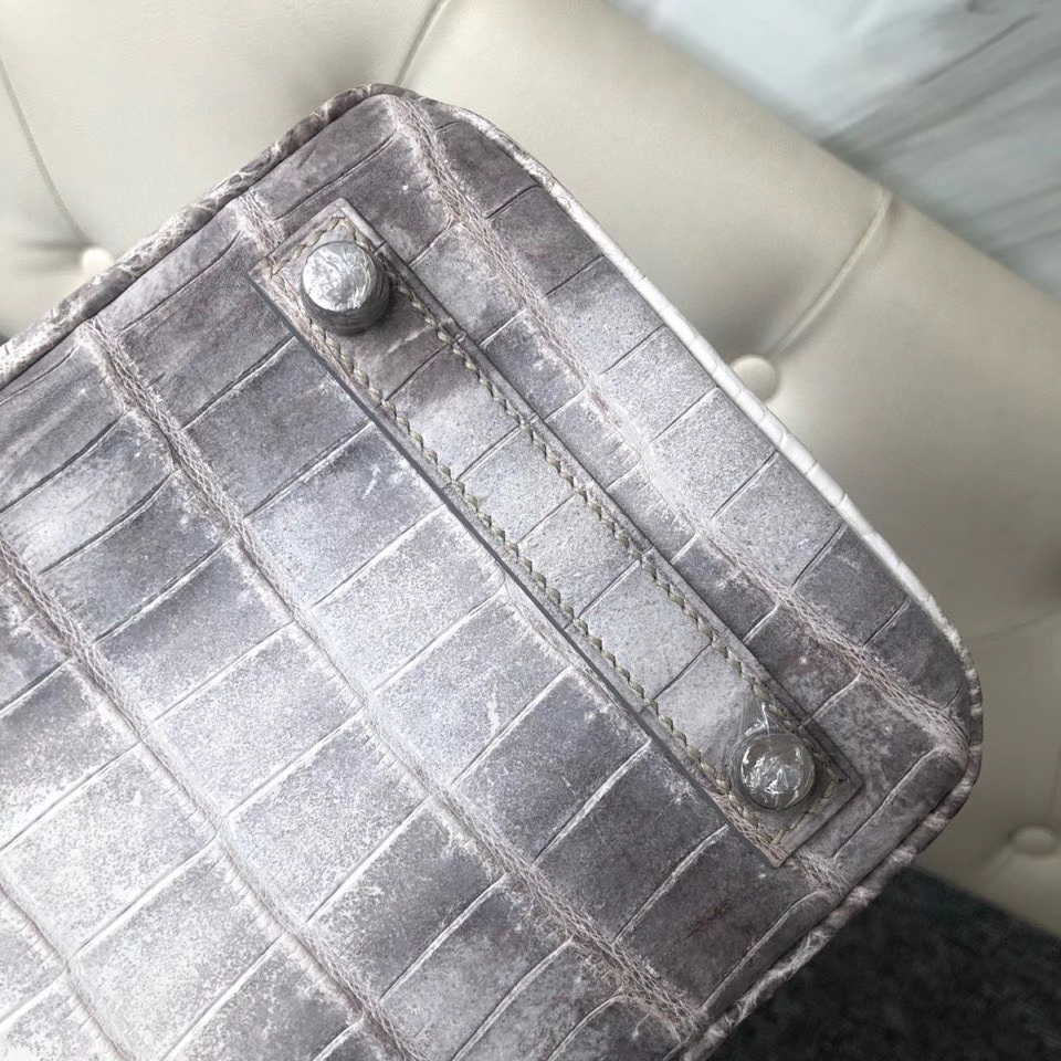 Hermès(爱马仕)Birkin 25cm Himalaya 喜马拉雅 银扣 顶级手缝 完美品相-拉尔森鳄鱼皮具定制 - 爱马仕包包官网 Hermès(爱马仕)Birkin 25cm Himalaya 喜马拉雅 银扣 顶级手缝 完美品相