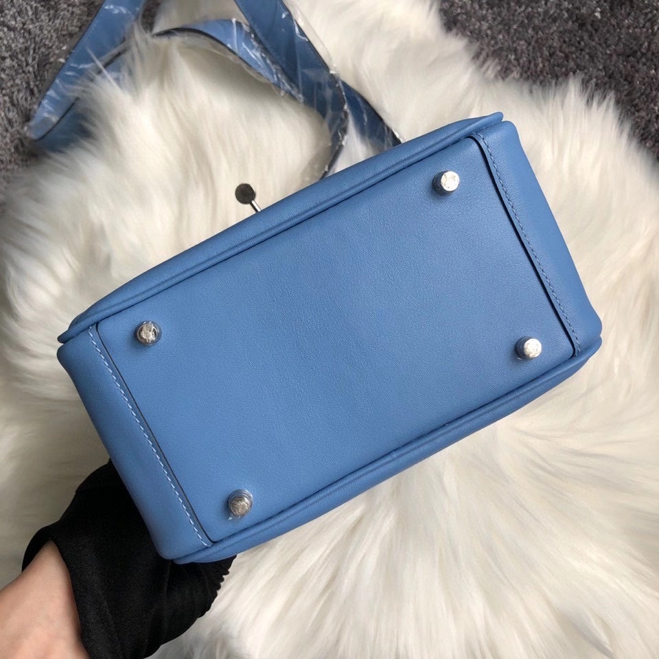 Hermès（爱马仕）Mini lindy swift 天堂蓝 银扣 顶级手缝 定制