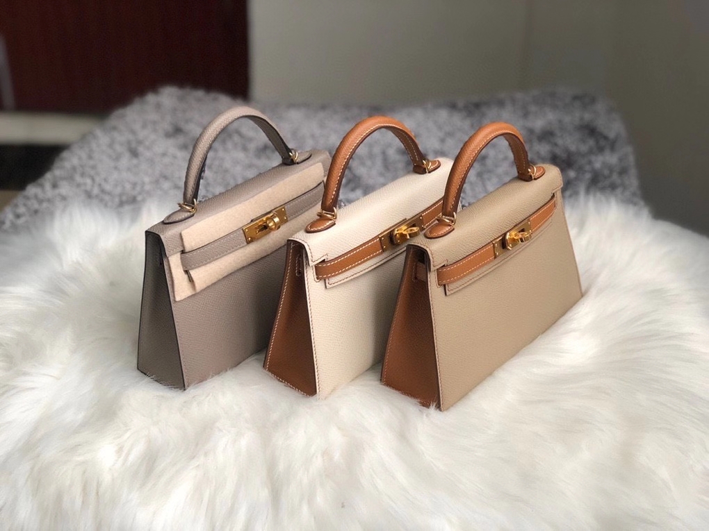 Hermès（爱马仕）Mini kelly ll Epsom 原厂掌纹皮 拼色 马蹄印 定制