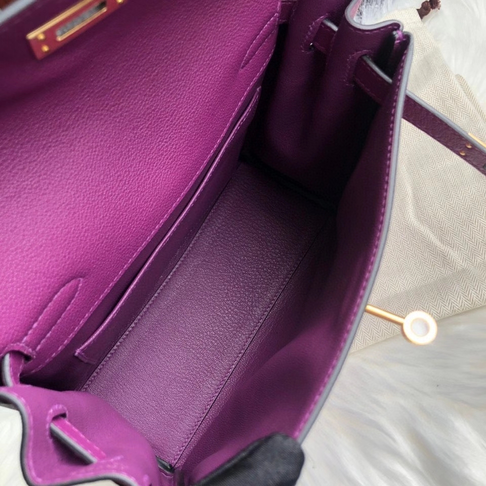 Hermès（爱马仕）Kelly ado evecolor p9 海葵紫 Anemone 金扣 顶级手缝 定制
