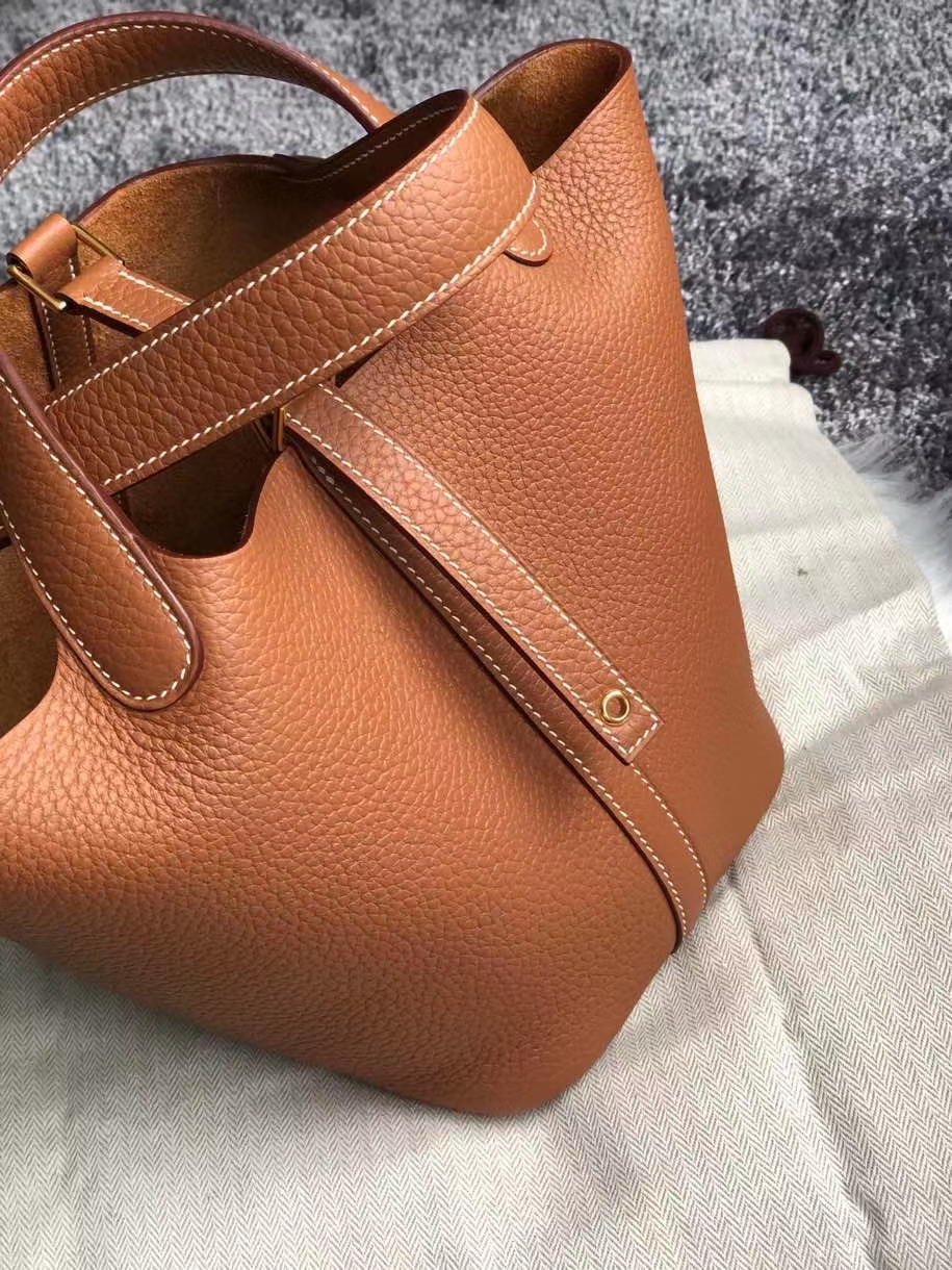 Hermès（爱马仕）Picotin 18cm 原厂御用顶级TC皮  ck37 金棕色 Gold 金扣