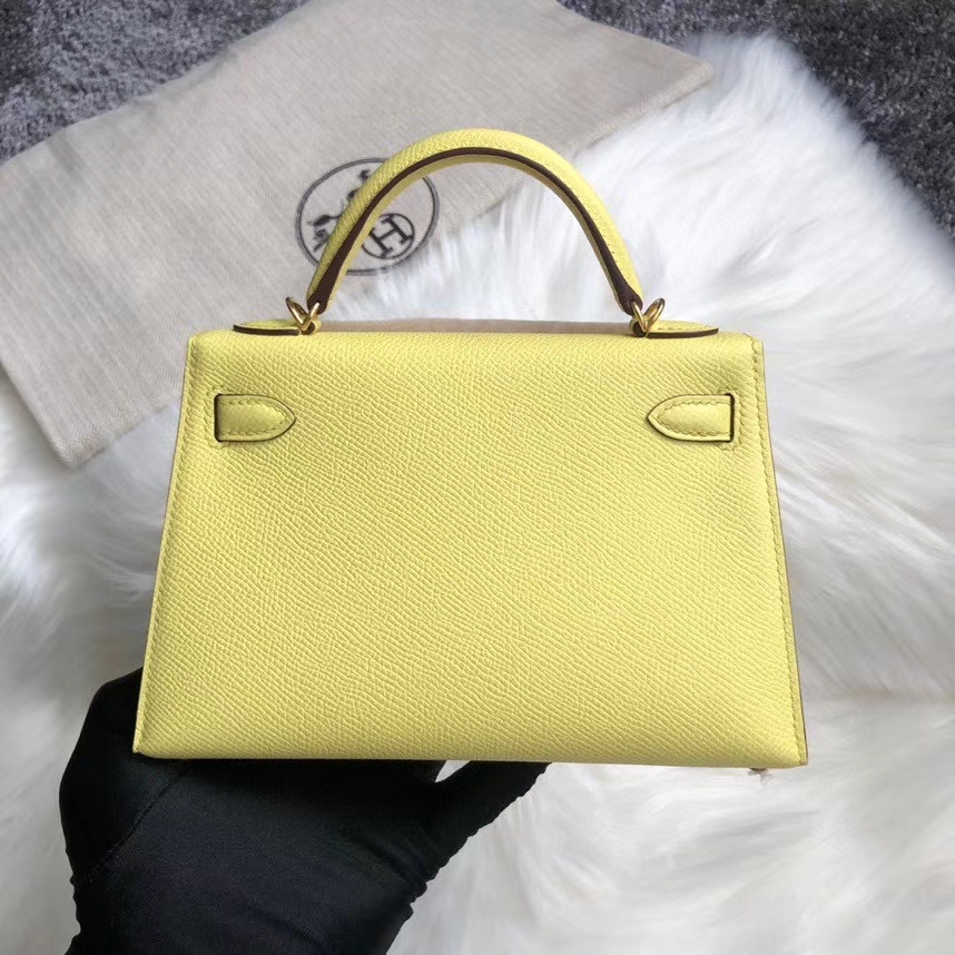 Hermès（爱马仕）Mini kelly ll Epsom 原厂掌纹皮 C9 鹅蛋黄 金扣 顶级手缝 现货