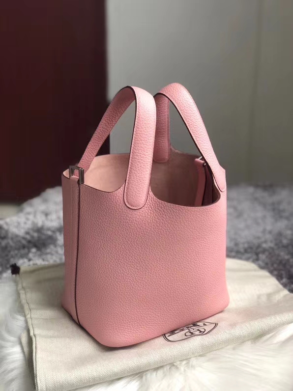 Hermès（爱马仕）Picotin 18cm 3Ｑ粉 rose sakura 银扣 顶级手缝